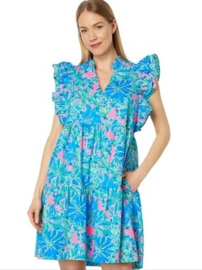 NWOT Lilly Pulitzer Aldena Ruffle Dress Large